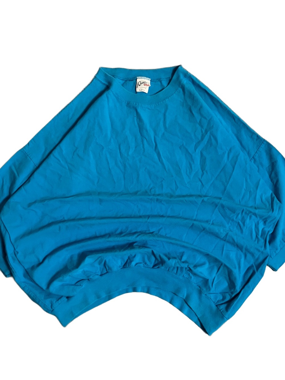 Vtg 90s Quitman USA Mid-Sleeve Blank Shirt XL USA